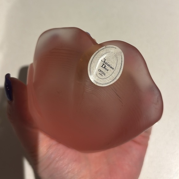 Vintage Christian Dior Pink Lead Crystal Rose Decorative Clock RARE - Picture 6 of 7